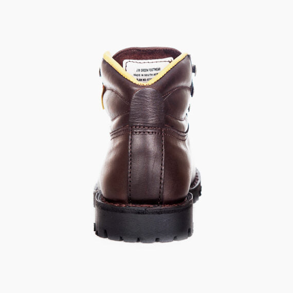 photo-Dark brown Jim Green Razorback boot, back view