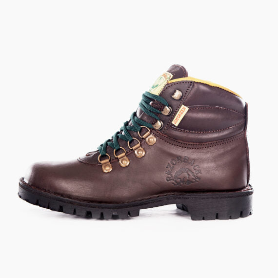 photo-Dark brown Jim Green Razorback boot, side view