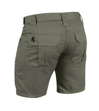 photo-Olive adjustable boerboel short, back view 