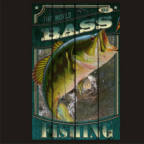 Steel Sign-Bass Fishing