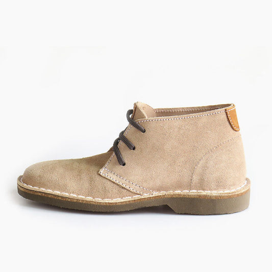 photo-fawn suede ladies Jim Green vellie, side view