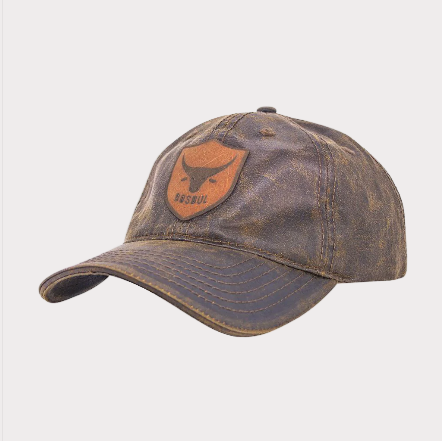 Bosbul Oilskin Cap - Brown Leather Patch
