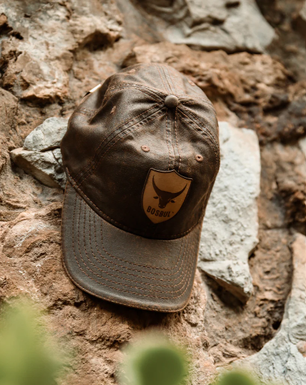 Bosbul Oilskin Cap - Brown Leather Patch