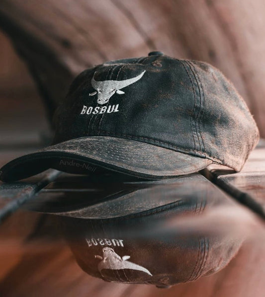 Bosbul Oilskin Cap - Brown and Cream